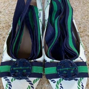 Tory Burch Lace Up Flats Size 8